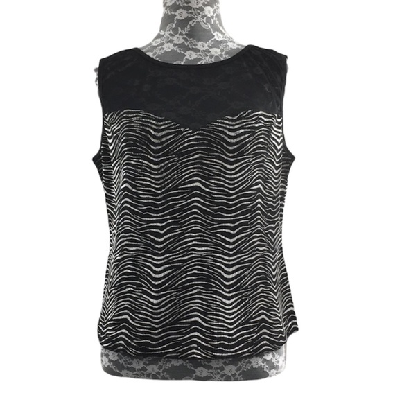 Joseph Ribkoff Trends Black White Animal Print Tank‎ Top Womens Sleeveless Zebra - Picture 1 of 7